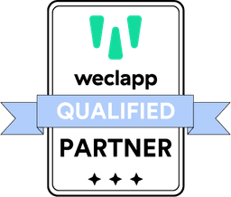Qualified weclapp Partner Badge — onboos ist offiziell zertifizierter weclapp Partner