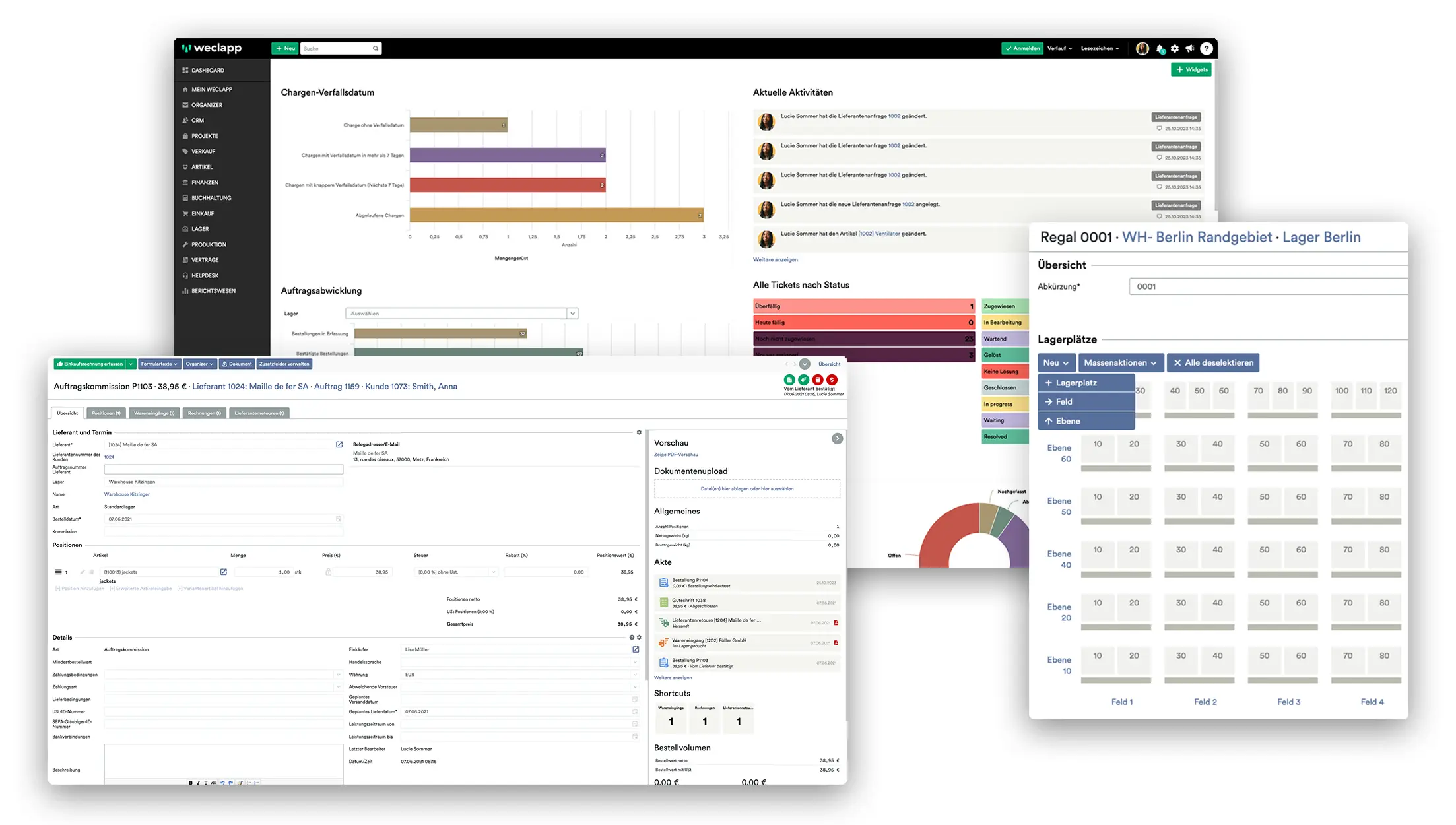 weclapp inventory management screenshot